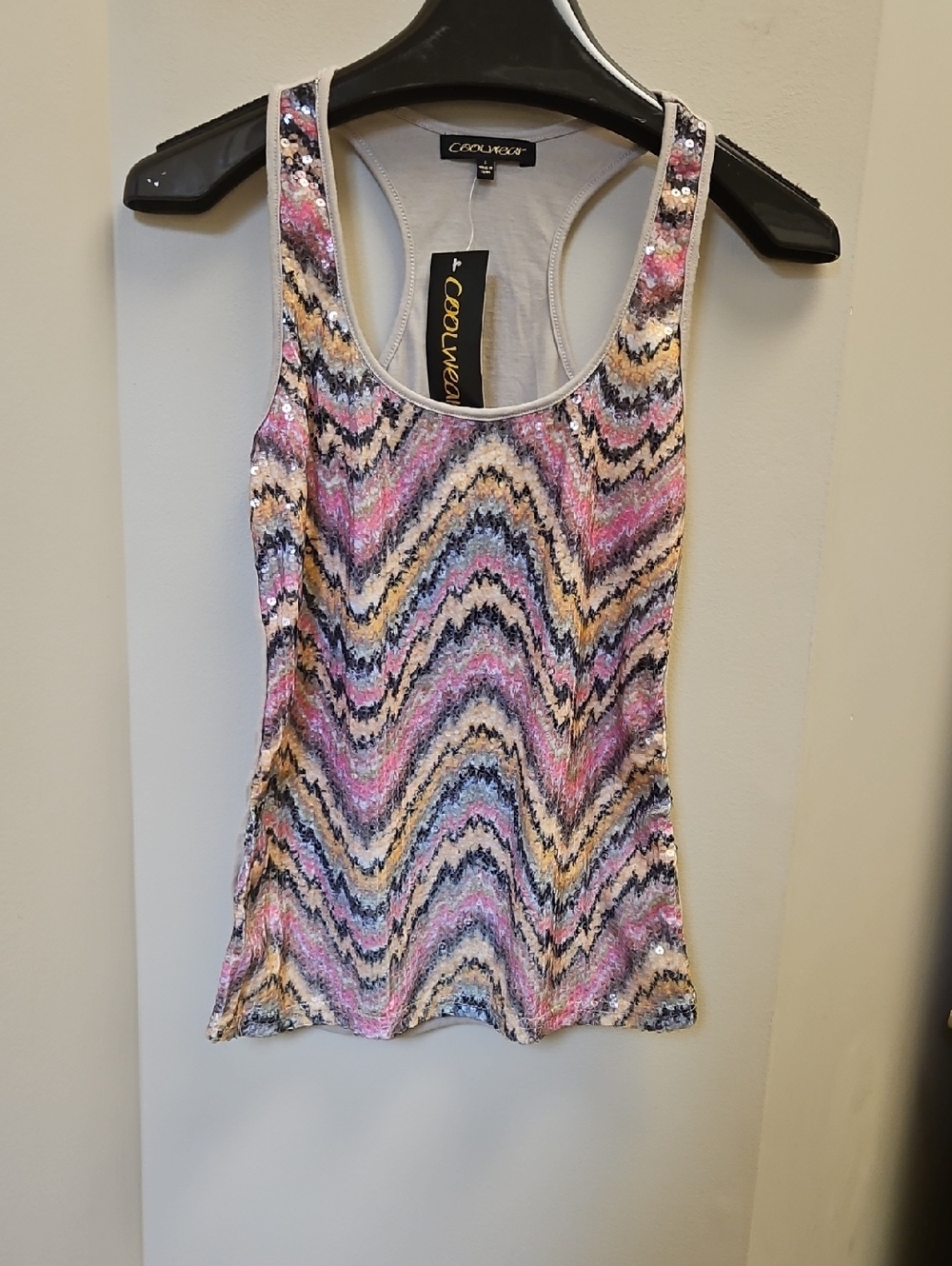 NWT Women's Pink COOLWEAR Sequin Tank Top
